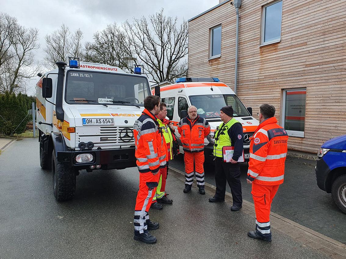 ASB-Unimog beim Hochwasser in Niendorf im Einsatz